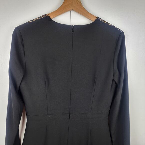 Misha Collection Paulina Scalloped Lace Trim Sheath Cocktail Mini Dress | M - Picture 9 of 13